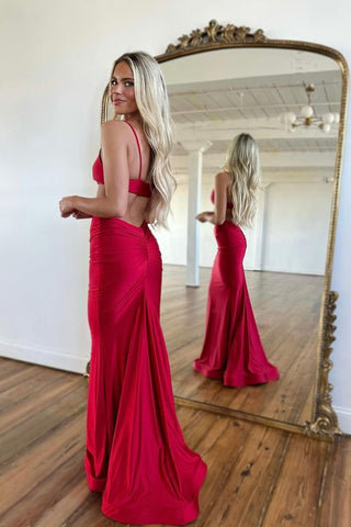 Mermaid Prom Dress with Delicate Spaghetti Straps and Beaded Detailing