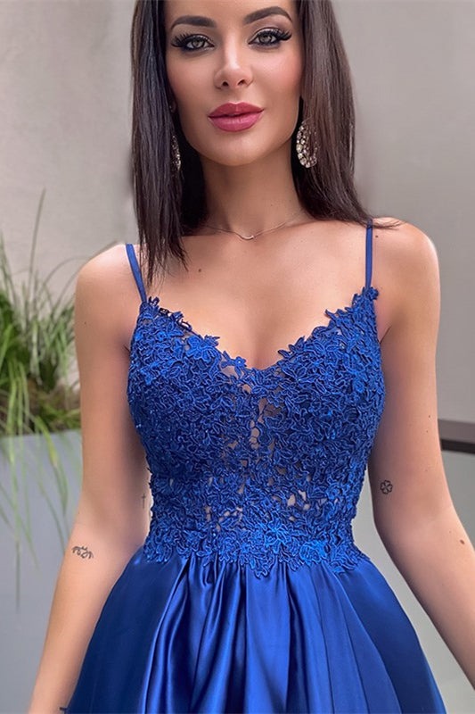 Lace Applique Prom Dress with Elegant Pockets