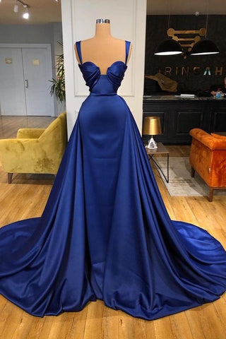 Long Strap  Prom Dress with Elegant Overskirt