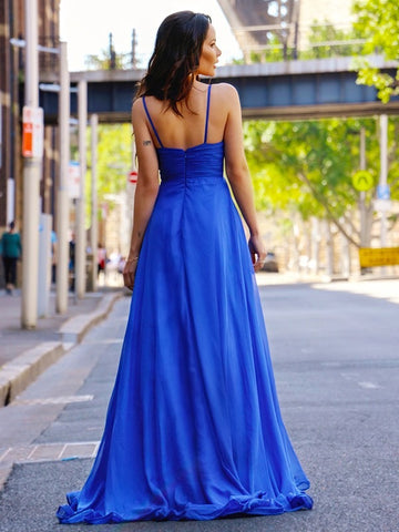 V-Neck Prom Gown with Daring Slit