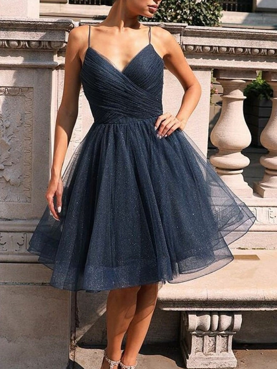 A Line V Neck Short Prom, Formal Graduation Homecoming Dresses