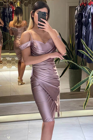 Mermaid Short Spaghetti-Strap Prom Dress with Split