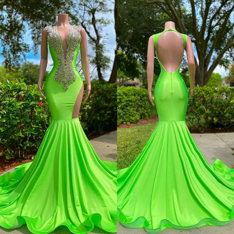 Mermaid Sleeveless Prom Dress with Intricate Cut-Out Details