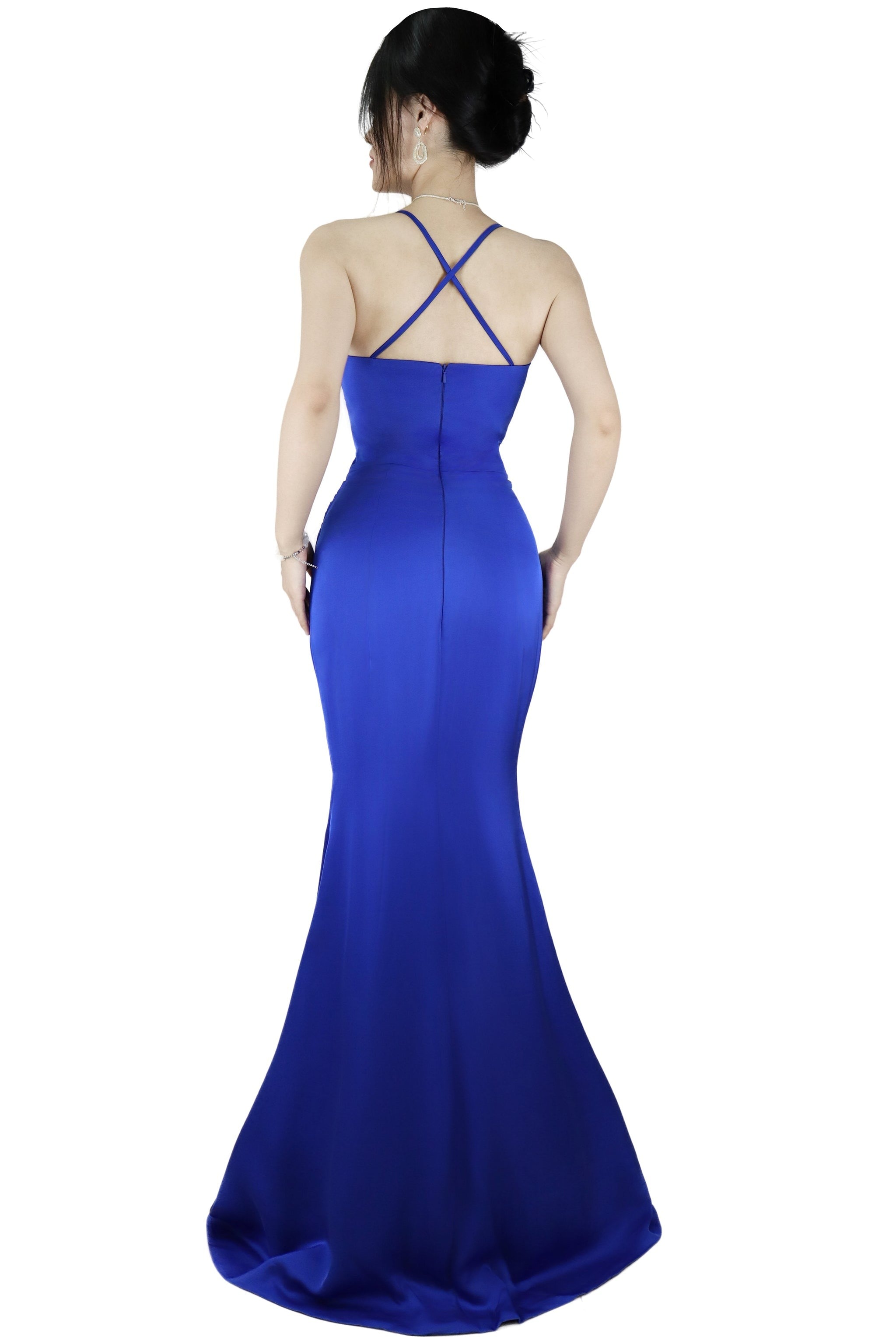 Long Spaghetti Strap  Prom Dress With Slit