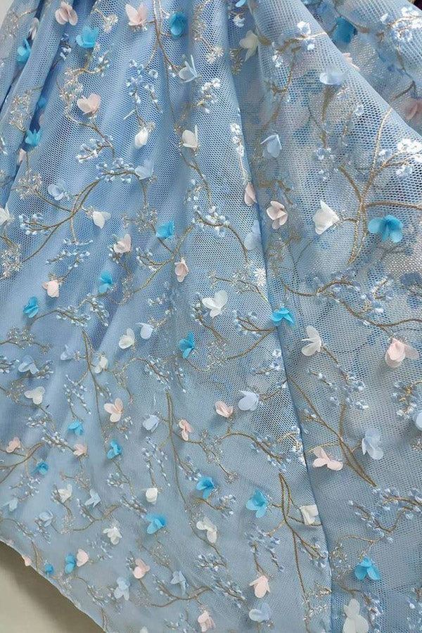 Spaghetti Straps Appliques Long Prom Dress，Evening Dress