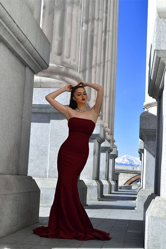 Mermaid Strapless Evening Prom Dress