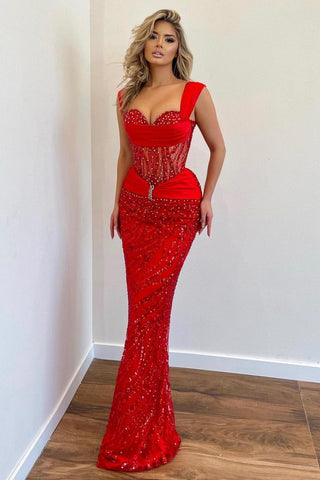 Mermaid Prom Dress with Wide Straps