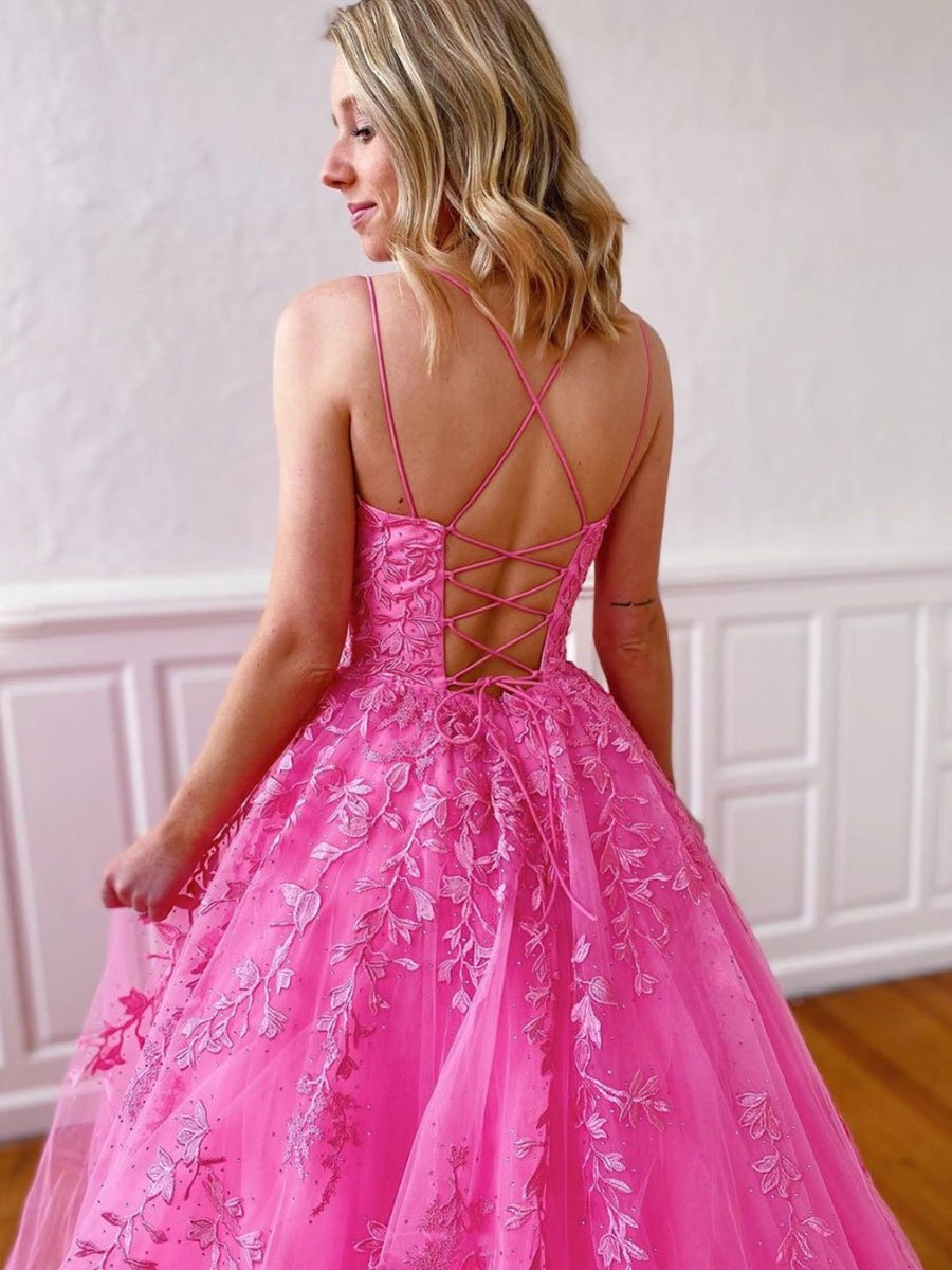 Stylish Backless  Lace Long Prom, Formal Graduation Evening Dresses