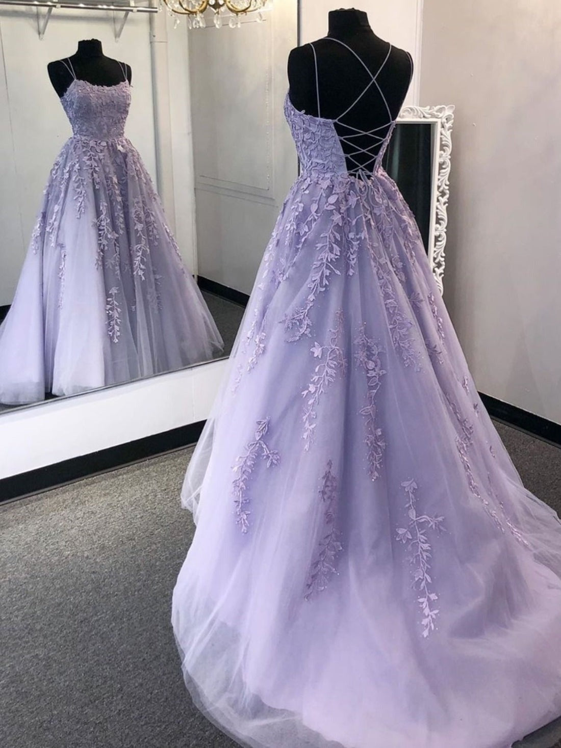 Stylish Backless Lace Long Prom Dresses,Formal Dresses,Evening Dresses, Ball
