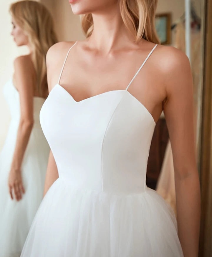 Sweetheart Tea Length Tulle Prom Dress Graduation Dress