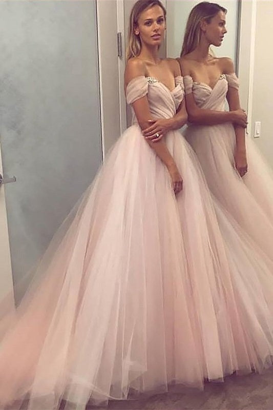 Off-the-Shoulder Tulle Enchantment  Prom Gown