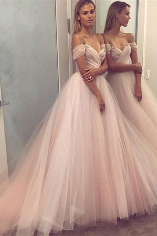 Off-the-Shoulder Tulle Enchantment  Prom Gown
