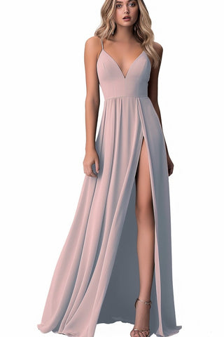 Spaghetti Strap Tulle Prom Dress with Sultry Slit