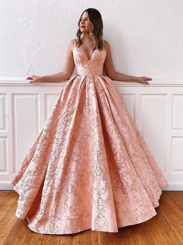 Backless V Neck  Lace Prom Dresses with Corset Back, Formal Dresses, Evening Dresses, Ball