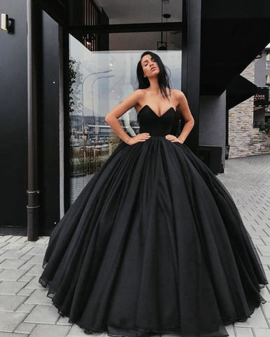 Ball Gown Sweetheart Floor Length Tulle Prom Dress