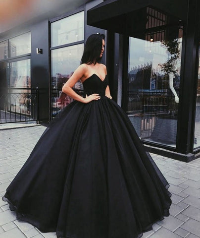 Ball Gown Sweetheart Floor Length Tulle Prom Dress